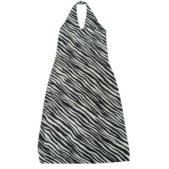 LAUREN RALPH LAUREN Women's Brown & Tan Zebra Print Halter Maxi Dress. Small. - Picture 1 of 6